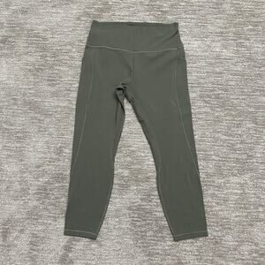Lululemon Leggings Womens 12 Dark Green High Rise Pockets Yoga Pants Athletic